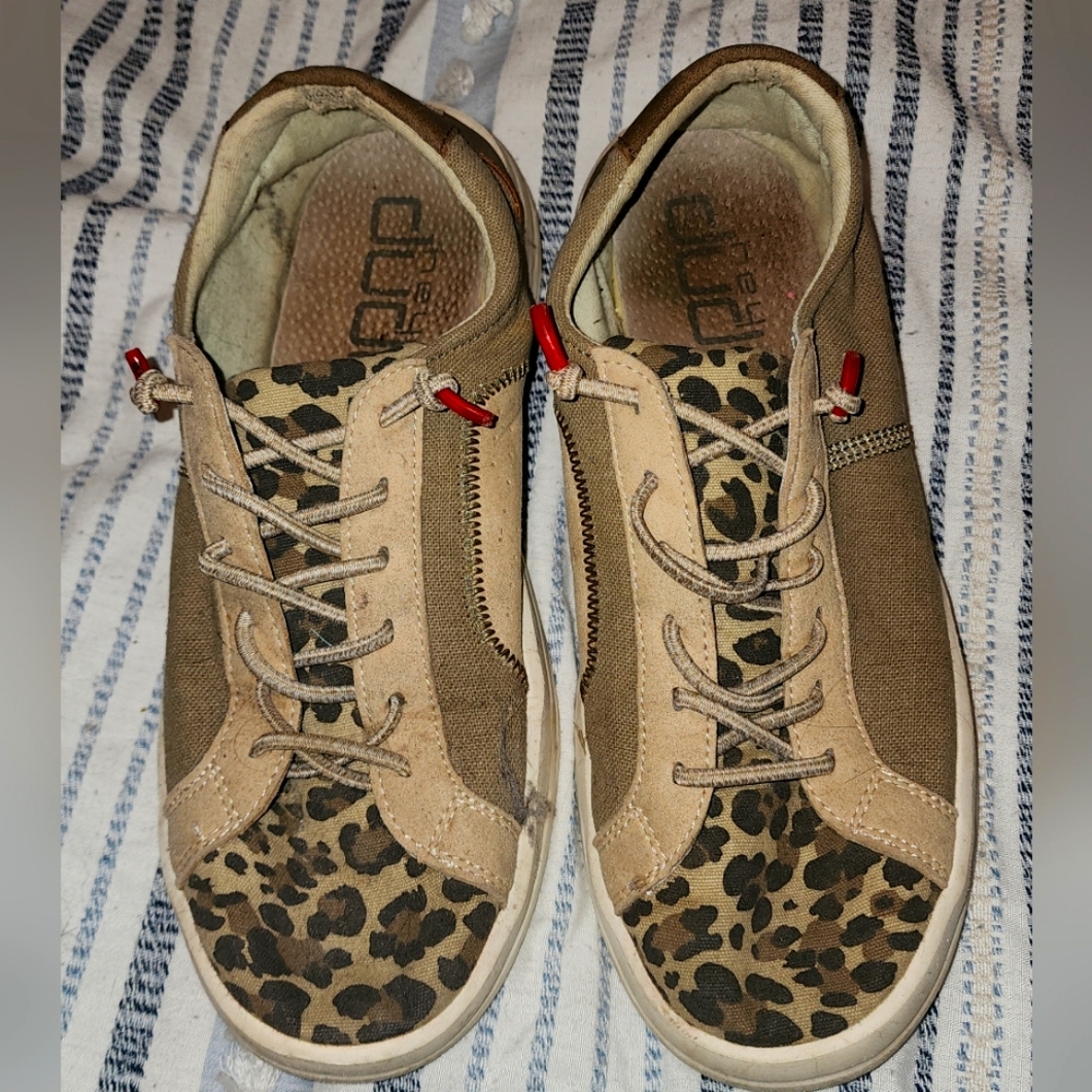Hey Dude leopard print sneakers